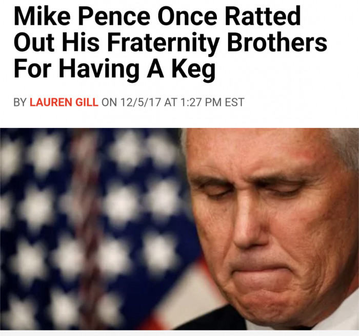 Mike Pence Once Ratted Out His Fraternity Brothers For Having A Keg