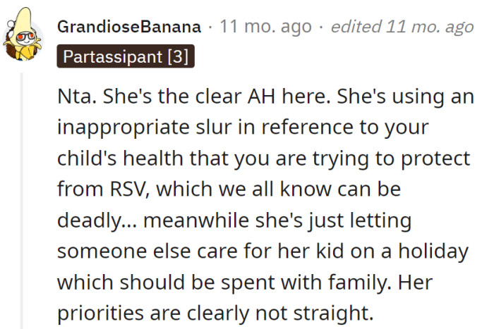 She's flinging slurs while outsourcing parenting on a family holiday. Priorities: tangled.