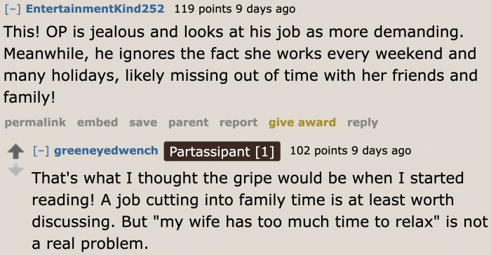 She has her own sacrifices too.