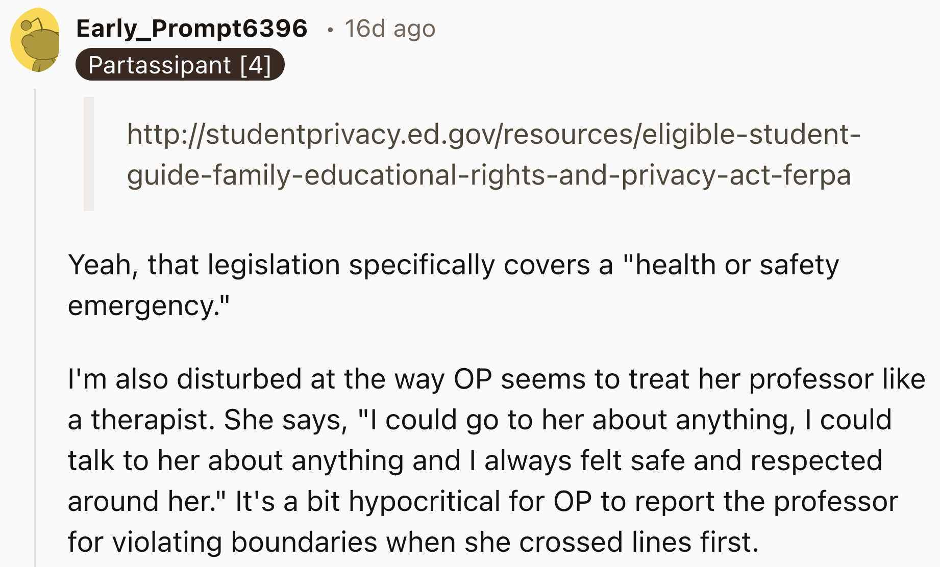 Treating The Professor As A Therapist