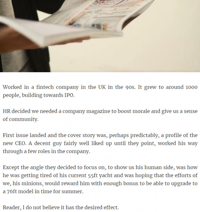 3. We needed a company magazine to boost morale