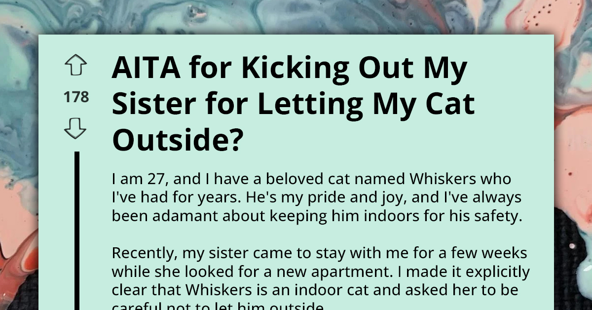 Redditor Asks If They're A**hole For Kicking Their Sister Out After She Let Their Cat Out