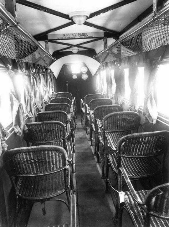 "Inside Of An Airplane In 1930"