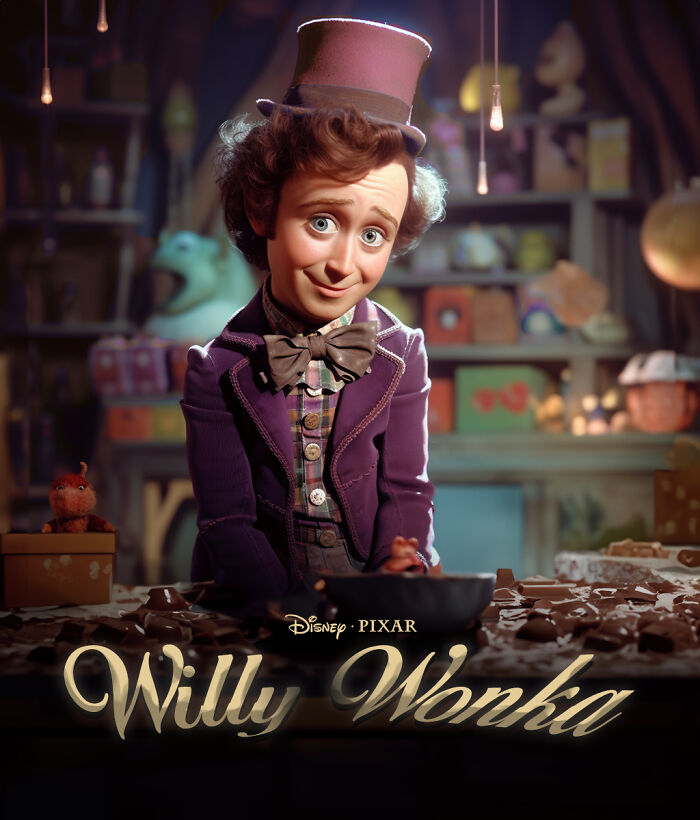 25. Step into the Pixar-Style Chocolate Factory: A Sweet and Magical Adventure with Willy Wonka!