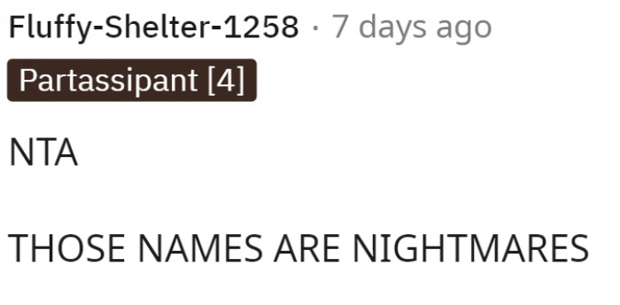 This person definitely had an opinion on the names.