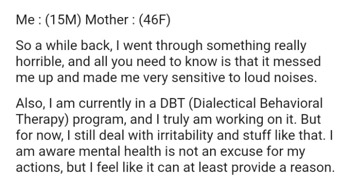 The OP went through something really horrible which he wouldn't like to share