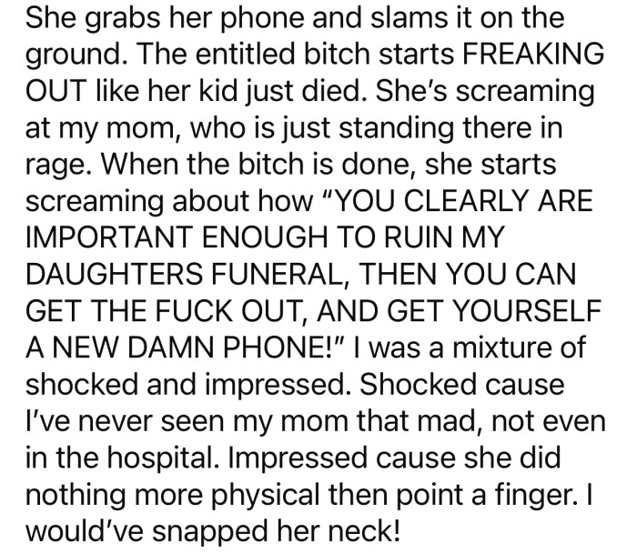 Op was simultaneously shocked and impressed by their mom's reaction.