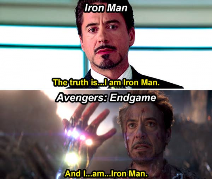 28. Tony's last words in 'Avengers: Endgame' were the same words he said at the end of 'Iron Man'