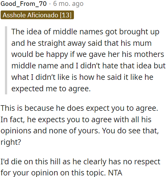 He shows no respect for OP's opinion on this topic.