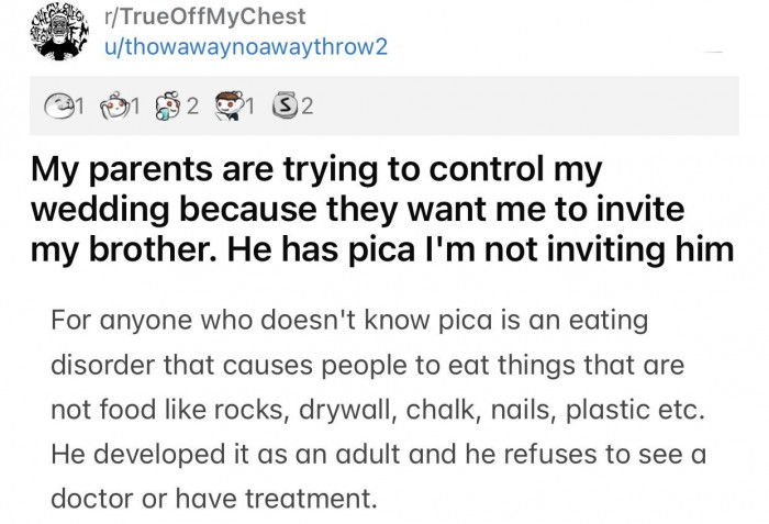 Here's the original post by Reddit user u/thowawaynoawaythrow2: