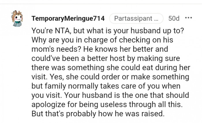 He could have been a better host since he knows her better