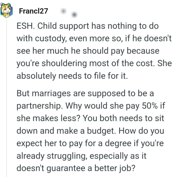 Marriages are supposed to be partnerships