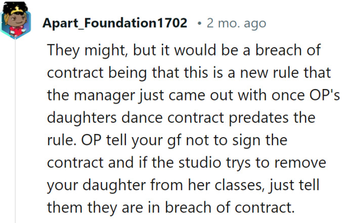 Ah, a classic dance-off with contracts! If the studio tries to tango with their new rule, it sounds like a legal foxtrot might be in order.