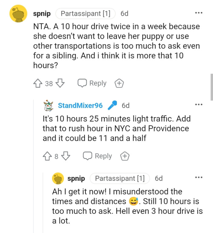 The OP had to total everything, and it was more than an eleven-hour drive