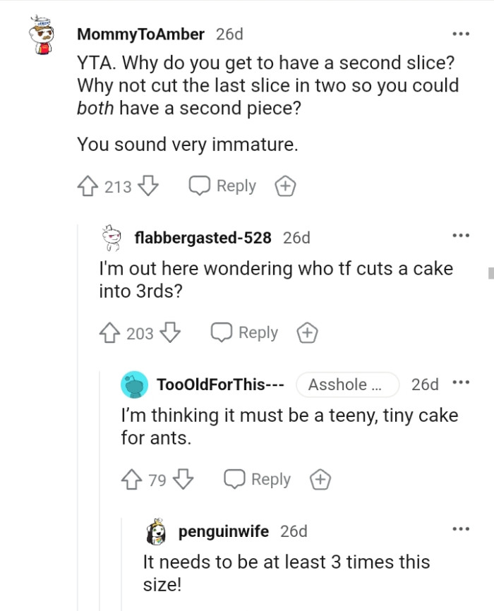 This Redditor believes that the OP sounds very immature