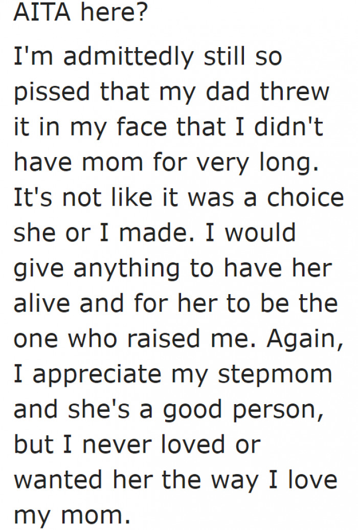 Moms, even when they're no longer in this world, can never be replaced.