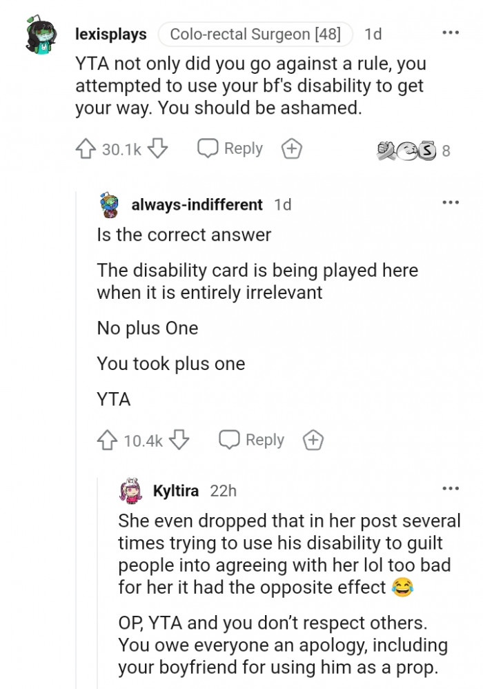 The disability card is being played here