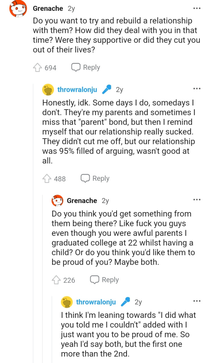 The OP sometimes misses that parental bond