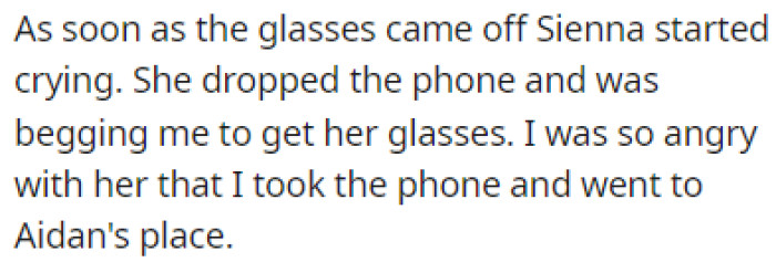 OP took her phone back and went to her boyfriend's place, leaving her sister in tears