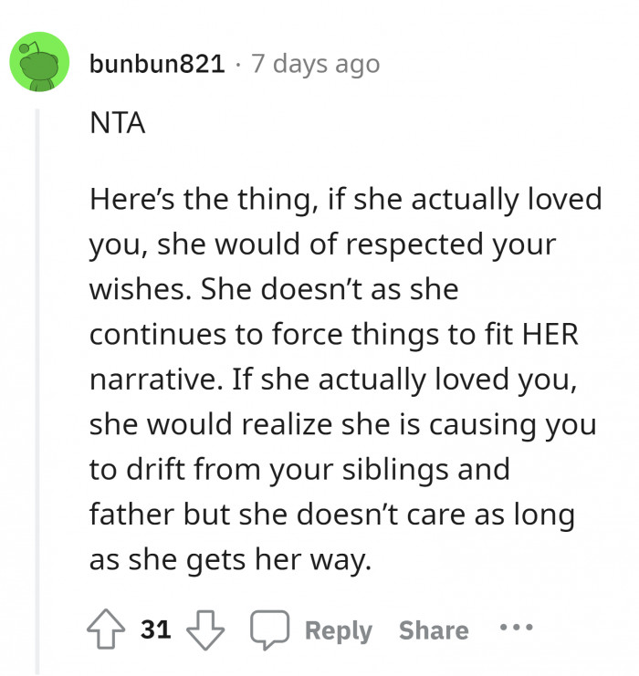 9. Exactly. Respect is part of love.