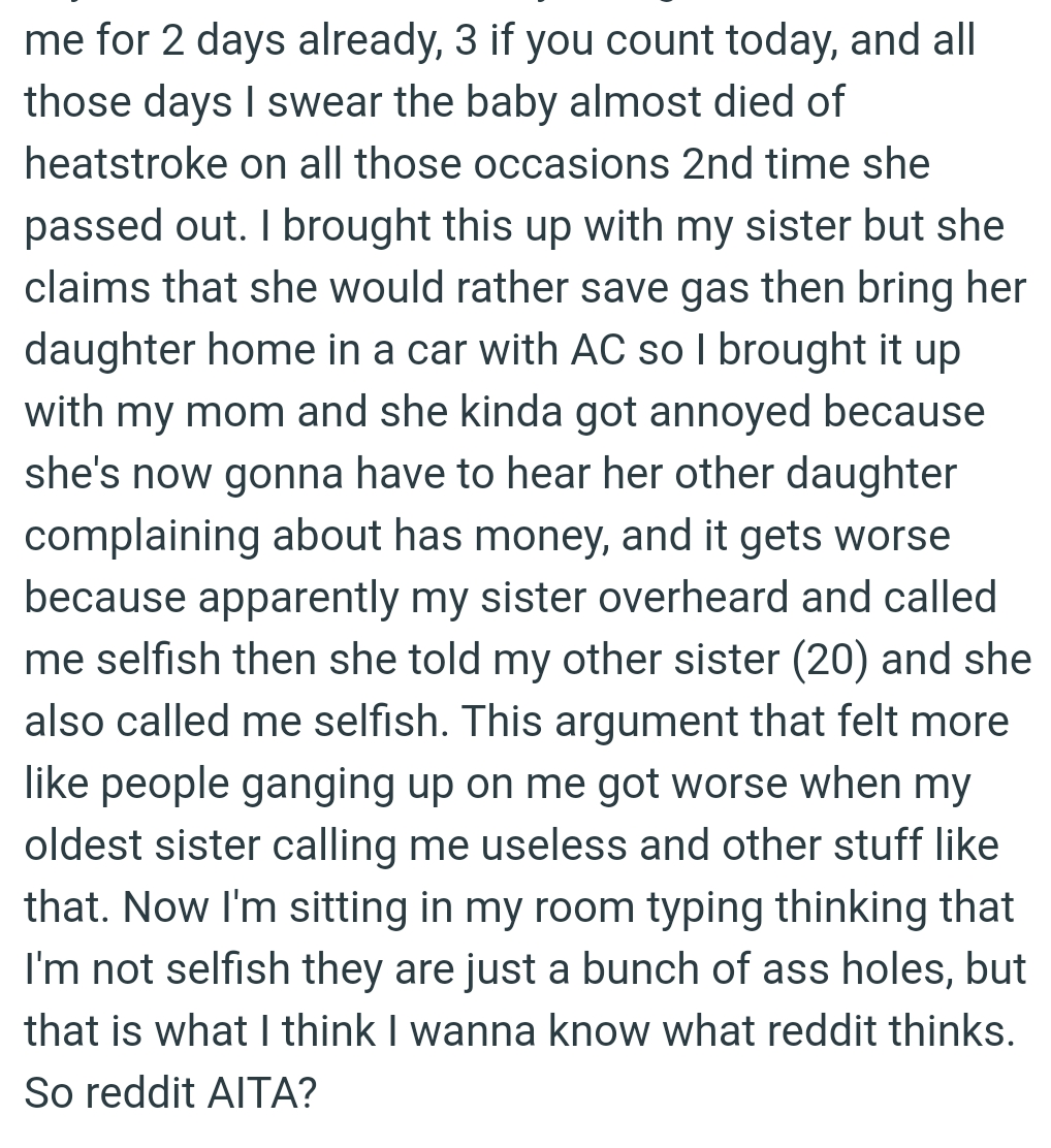 The OP felt like the argument was more like people ganging up on her