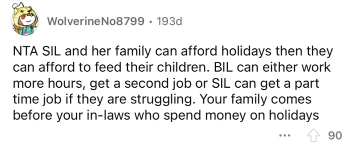 If they can afford holidays, they can afford food.