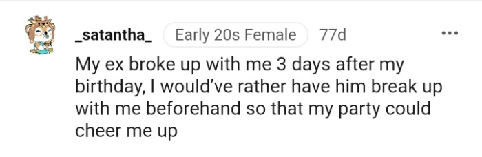 This Redditor prefers the OP break up with her beforehand