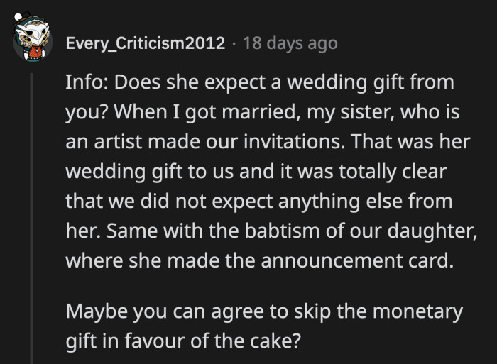 Was the cake OP's wedding gift to Clara. If it was, her entitlement would be explained a little.