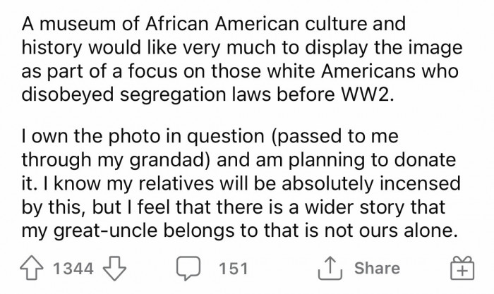 2. With this memorable possession, a museum offered to display the image.