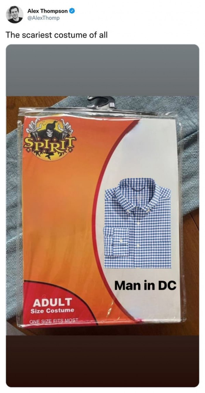 9. A Fake Spirit Halloween Costume of Man in DC