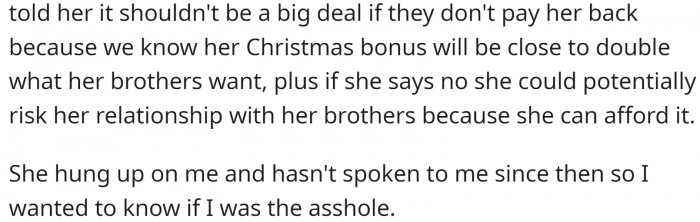 OP is quite a piece of work. She then tries to rearrange her daughter's Christmas bonus spending. Now she wants to know if she is wrong here.