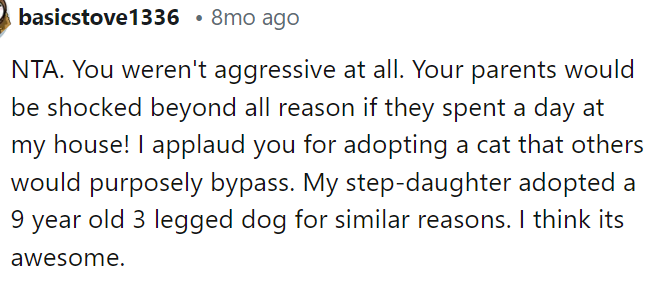 We don't even really understand why the parents were on the sister's side, but my guess is that's exactly how the household has probably been the whole time.