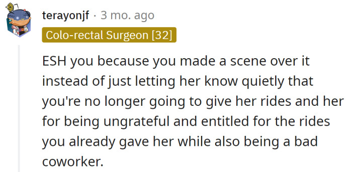 One Redditor said that neither of them were right