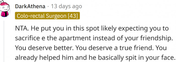 OP deserves true friends. Hell, we all do.