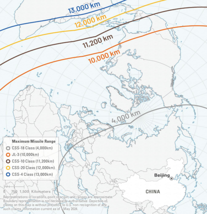Satellite-style view of remote missile silos, underscoring Taiwan tensions