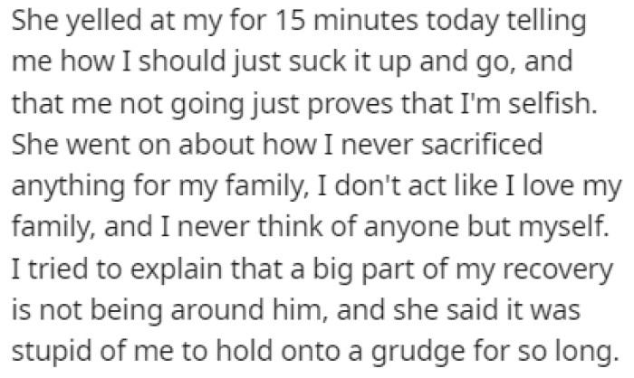 Skye told OP that he just needs to suck it up