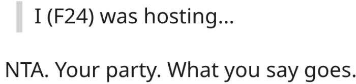 9. Her party, her rules.