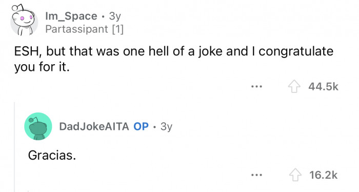 It was one hell of a joke.