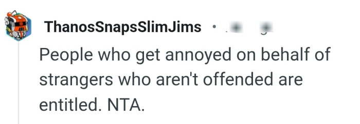 Why get angry on behalf of another person?