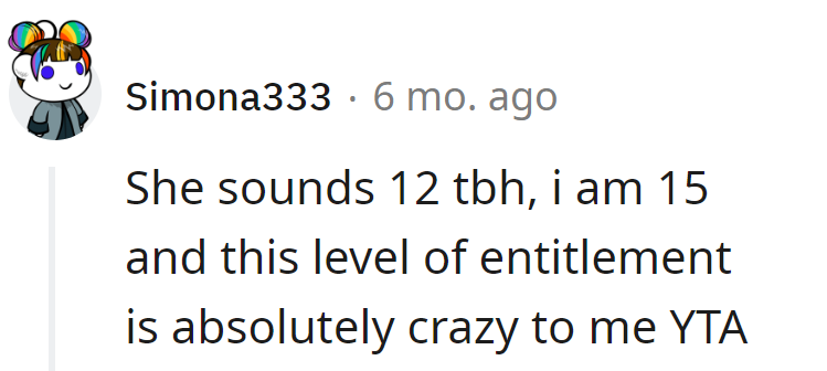 OP's dubbed sounding 12; irony noted by a 15-year-old.