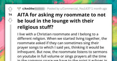 Redditor Has A Problem With Their Roommate Blasting Sermons And Worship Music In Their Apartment