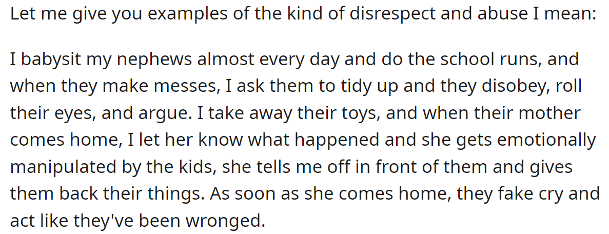 He said he can't take her abuse anymore: