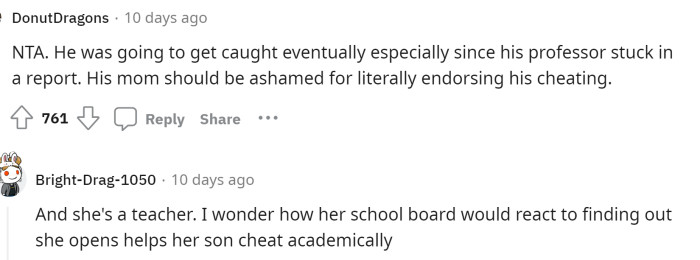 Many people are also advising him not to worry too much about it because it was clear that the teacher was going to report him anyway.