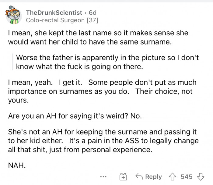 This person agrees that neither of them are AH and that they both have valid feelings.