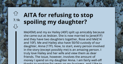 Divorced Dad Won't Stop Spoiling His Daughter Despite Being Told That Her Stepsisters Might Resent Her, Asks Online Community If It Makes Him A-hole