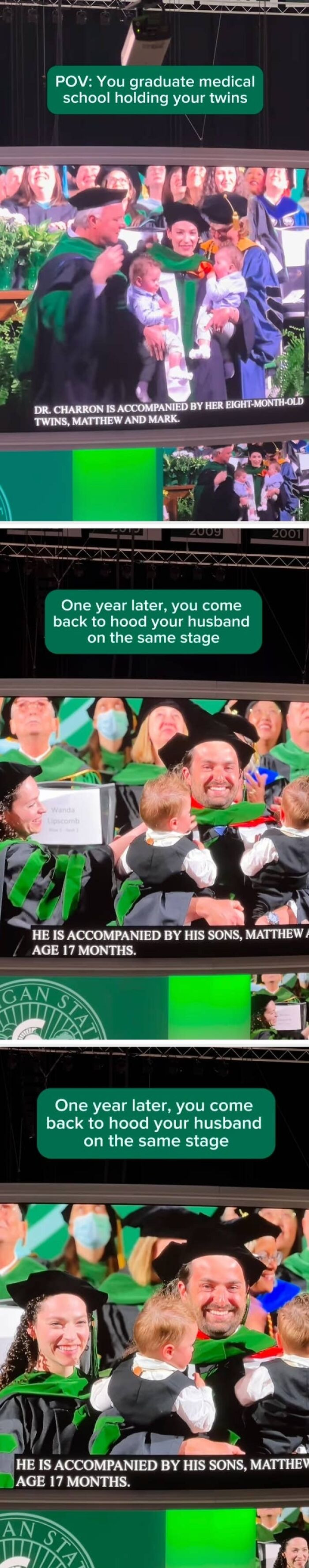 "Becoming A Doctor One Year, Then Hooding Your Husband As He Becomes One The Next. 💚"