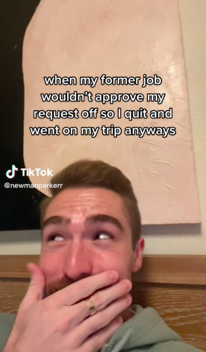 Parker Can Be Seen Grinning Widely in the Video