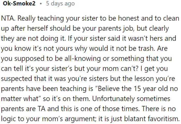 OP's sister's denial and OP's knowledge of it not being hers make it reasonable to treat it as trash.