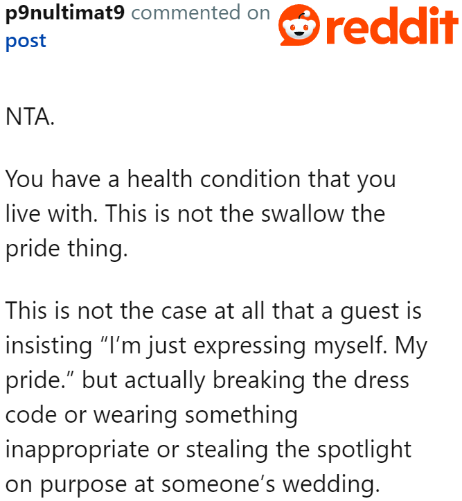 This isn't about swallowing pride or expressing herself.