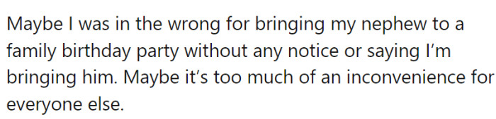 OP has offered the following explanation for why she thinks she might be the a-hole: